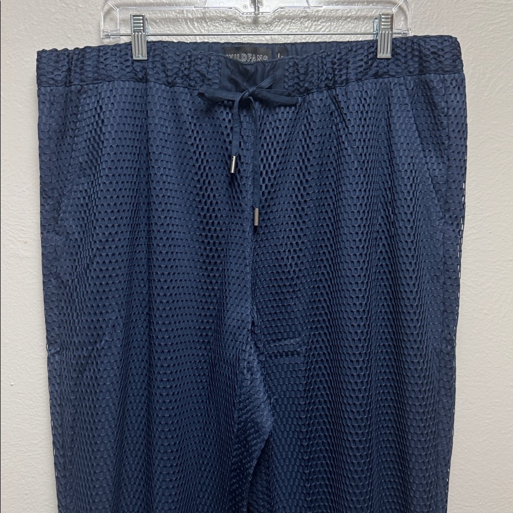 Wildfang Empower Navy Mesh Jogger Pants - Picture 4 of 10